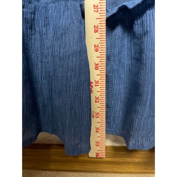 Flying Tomato Women's Blue Tiered Flutter Sleeve Crepe Dress Size Medium - Picture 7 of 9